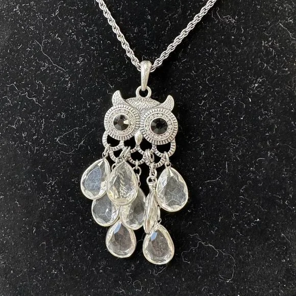 Vclm Jewelry Vintage Vclm Silver Tone And Crystal Owl